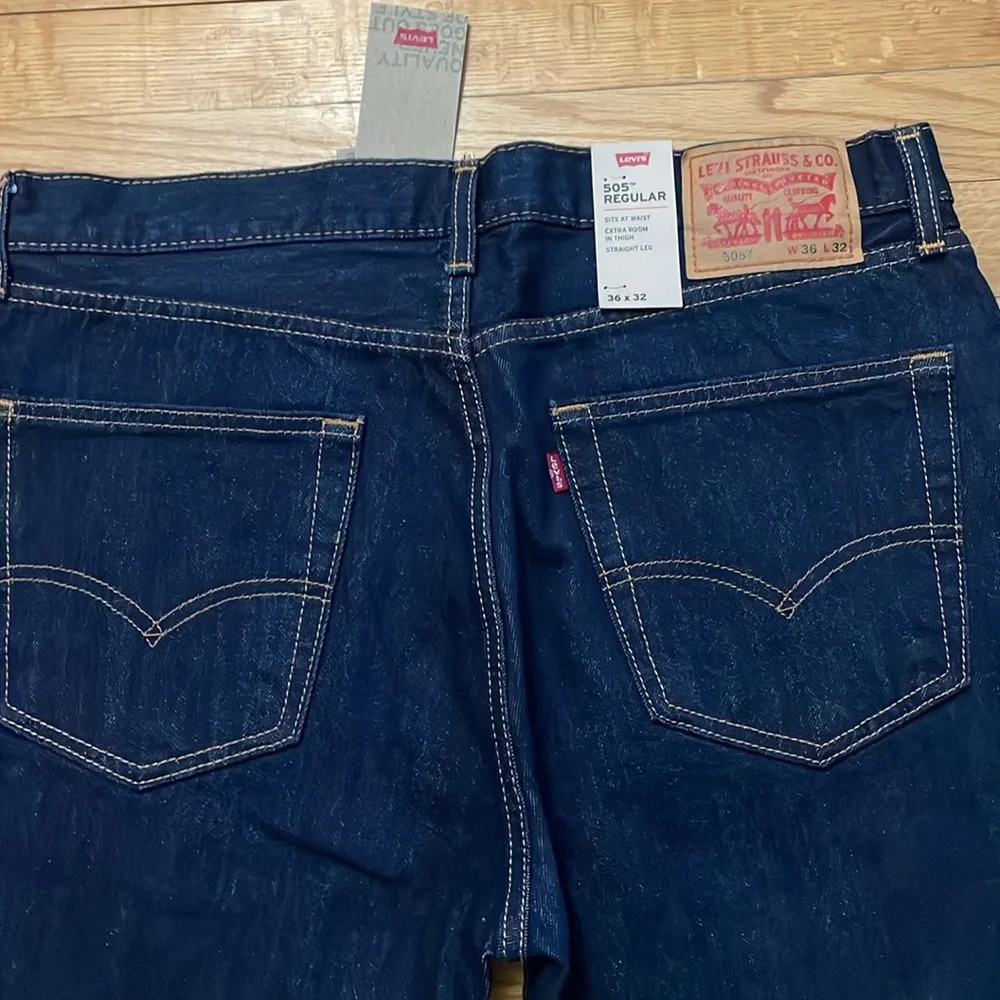Levi's 505 Regular Jeans Dark Wash‎ Size W36 L32